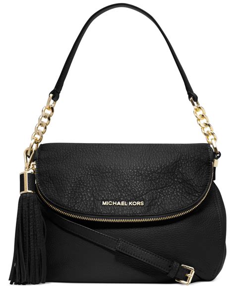 michael michael kors bedford medium tassle convertible shoulder bag black